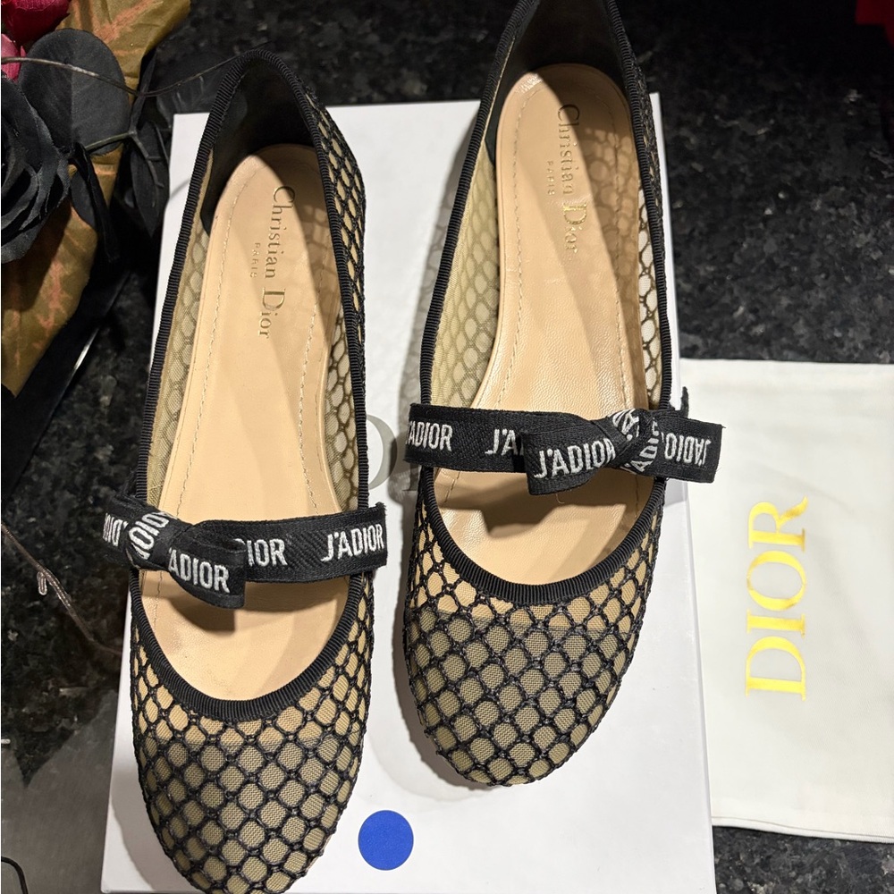 Dior Black Mesh Women's Loafers - Picture 4 of 5
